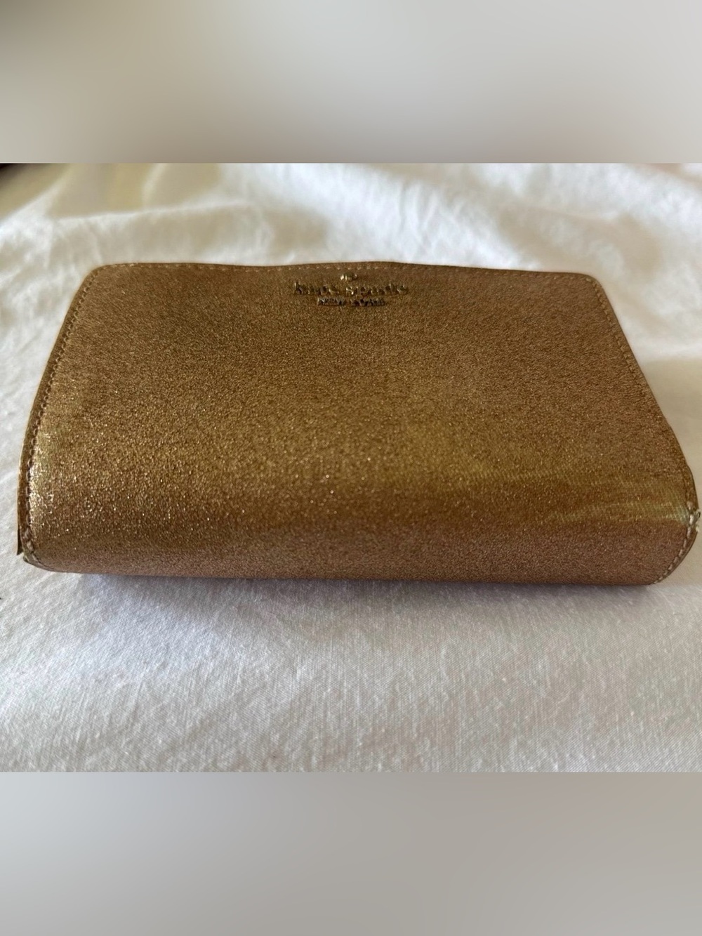 Kate Spade Medium Bifold Wallet Rose Gold Glitter - Picture 5 of 5